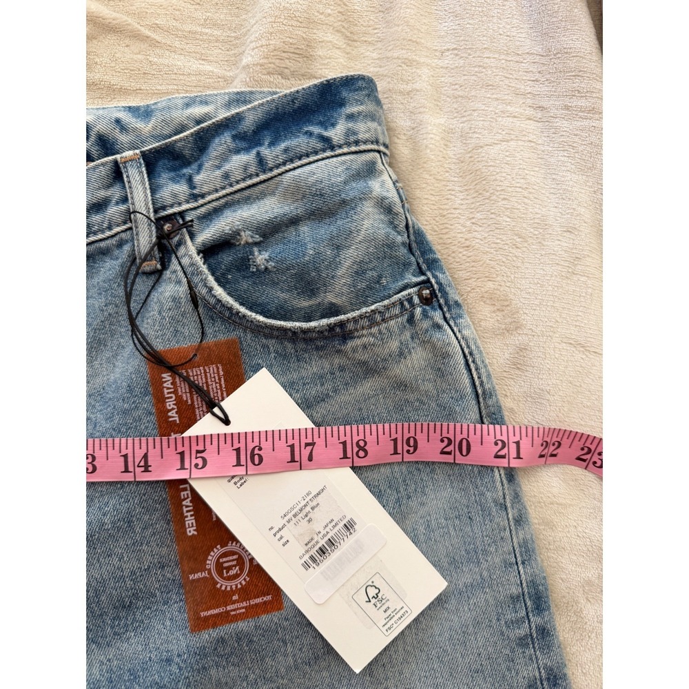 Moussy Vintage MV Belmont Straight Jeans Light Blue Distressed 30 540GSC11-2180 - Picture 7 of 9
